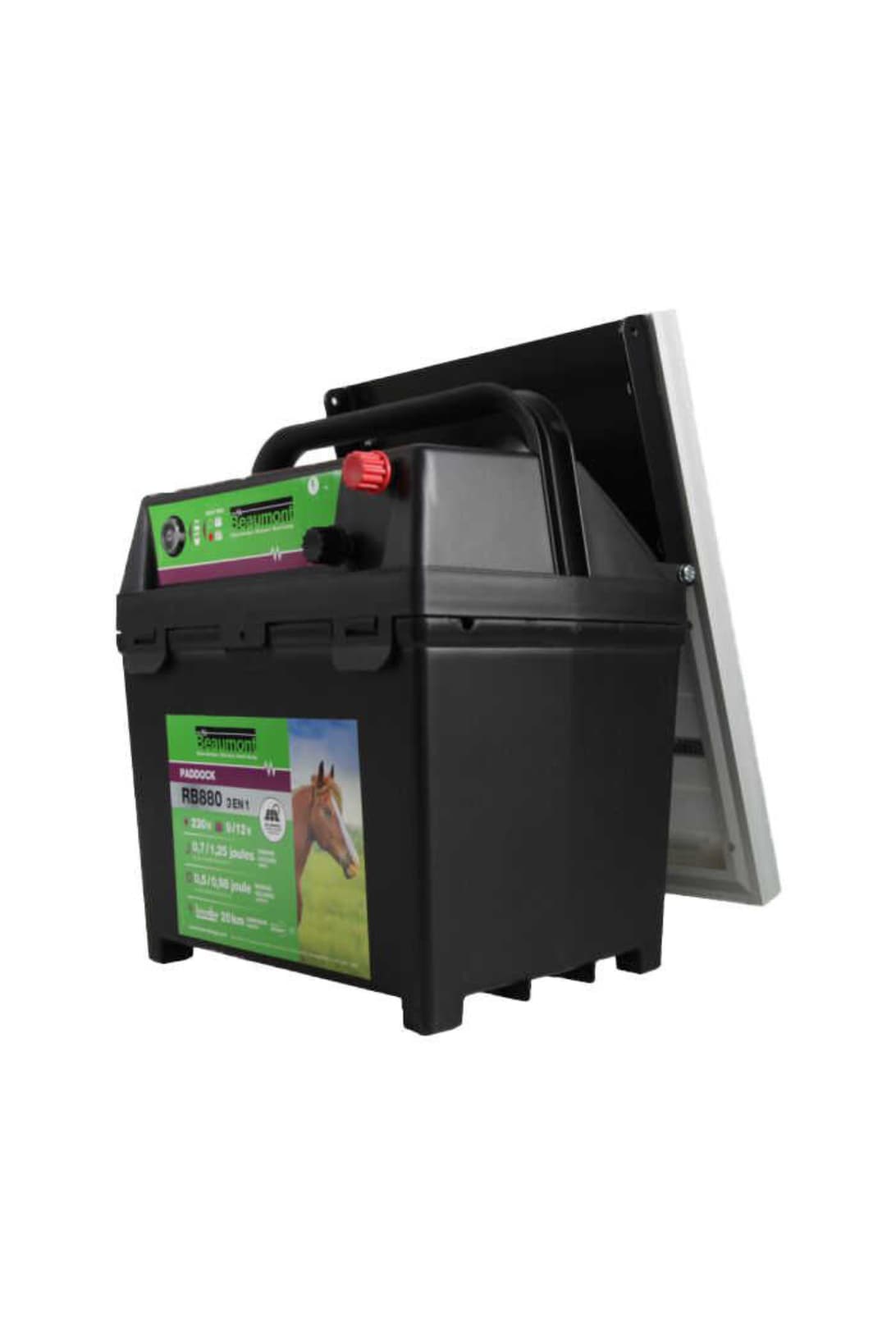 Poste BEAUMONT - Paddock RB880 3-en-1 + panneau solaire 10 W