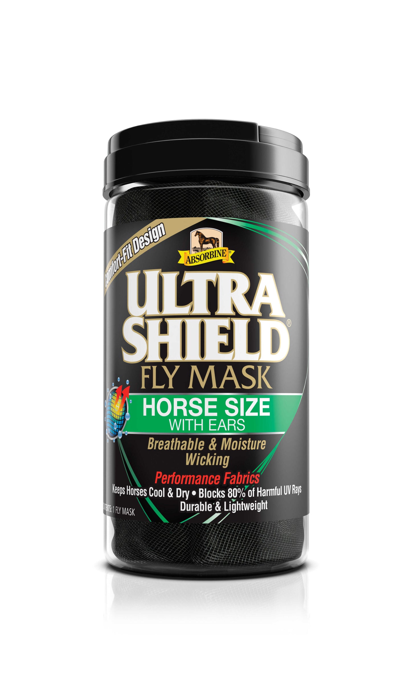 Masque anti-insectes - UltraShield Flymask, avec oreilles