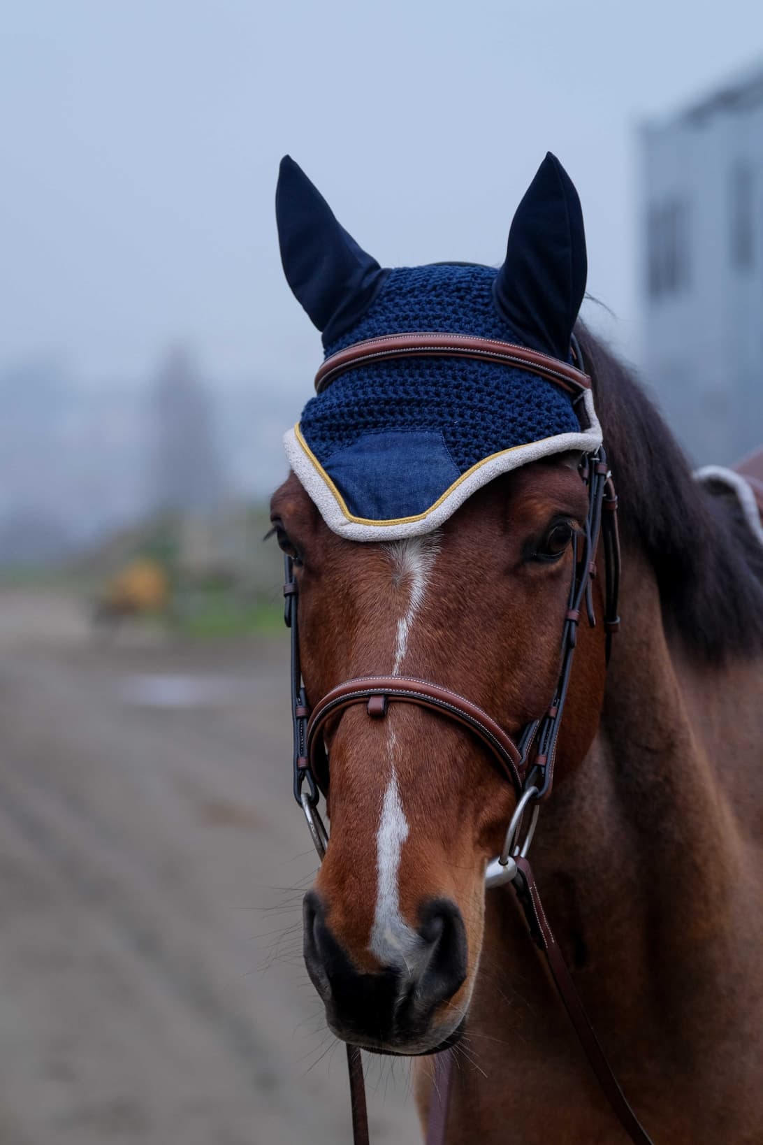 Bonnet chasse-mouches EQUITHÈME - Denim